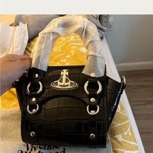 Vivienne Westwood Black Mini Croc Bag